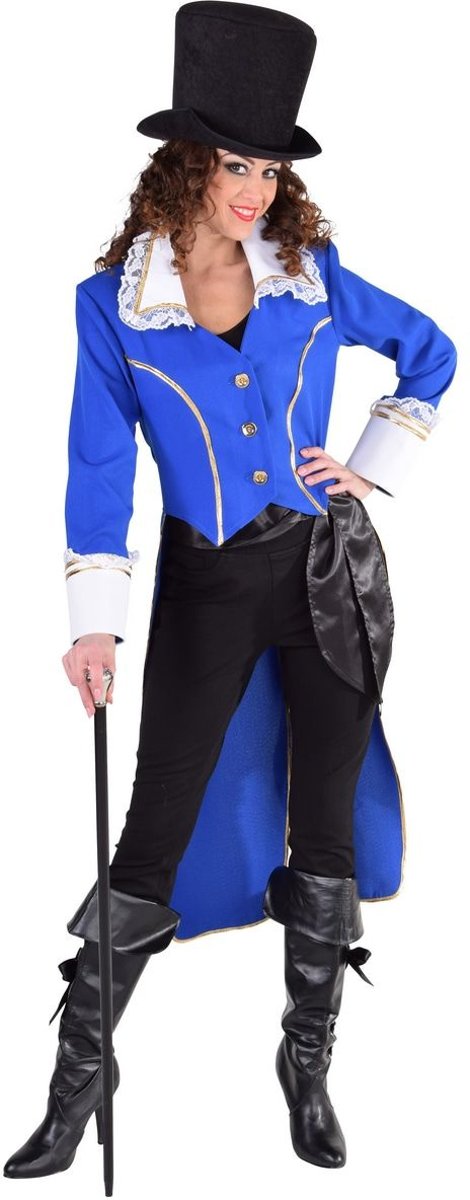 Middeleeuwen & Renaissance Kostuum | Mantel Admiraal Nelson Zware Zeeslag Blauw Vrouw | Extra Small | Carnaval kostuum | Verkleedkleding